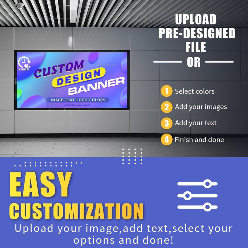 EKSPRINT Custom Vinyl Banner by , 13OZ Banners and Signs Customize for Indoor and Outdoor, Custom banner | Banners Customize for Business, Birthday, Party, School, Shop-(3X9Ft) - Image 2